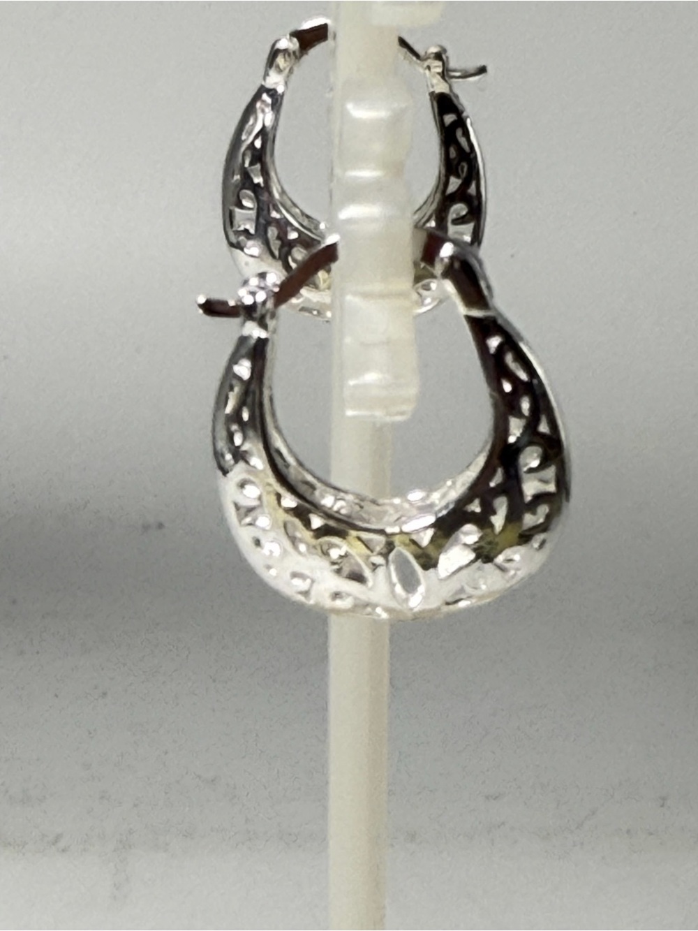 Vintage Flowers Hollow Carved 925 Sterling Silver Earrings NIB